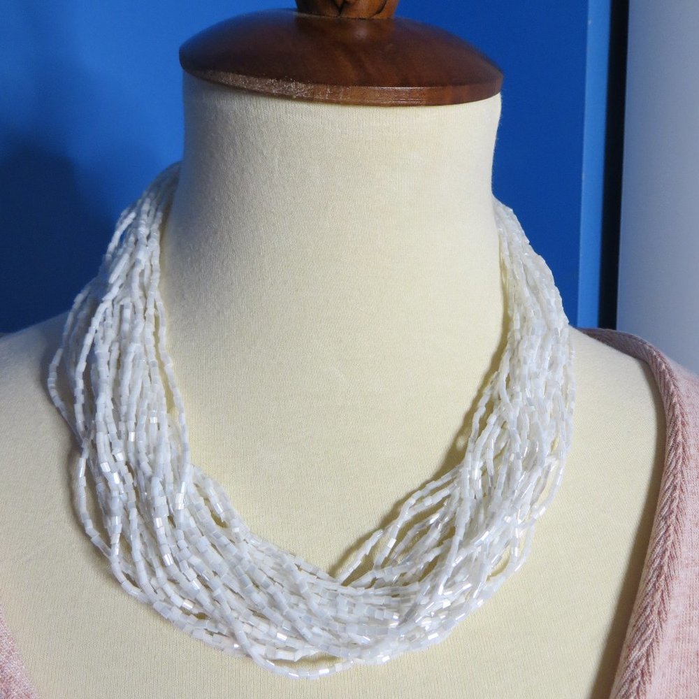 Charming Charlie White Beaded Necklace